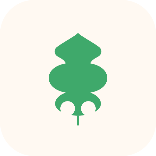 Holly icon: a green holly sprig on cream